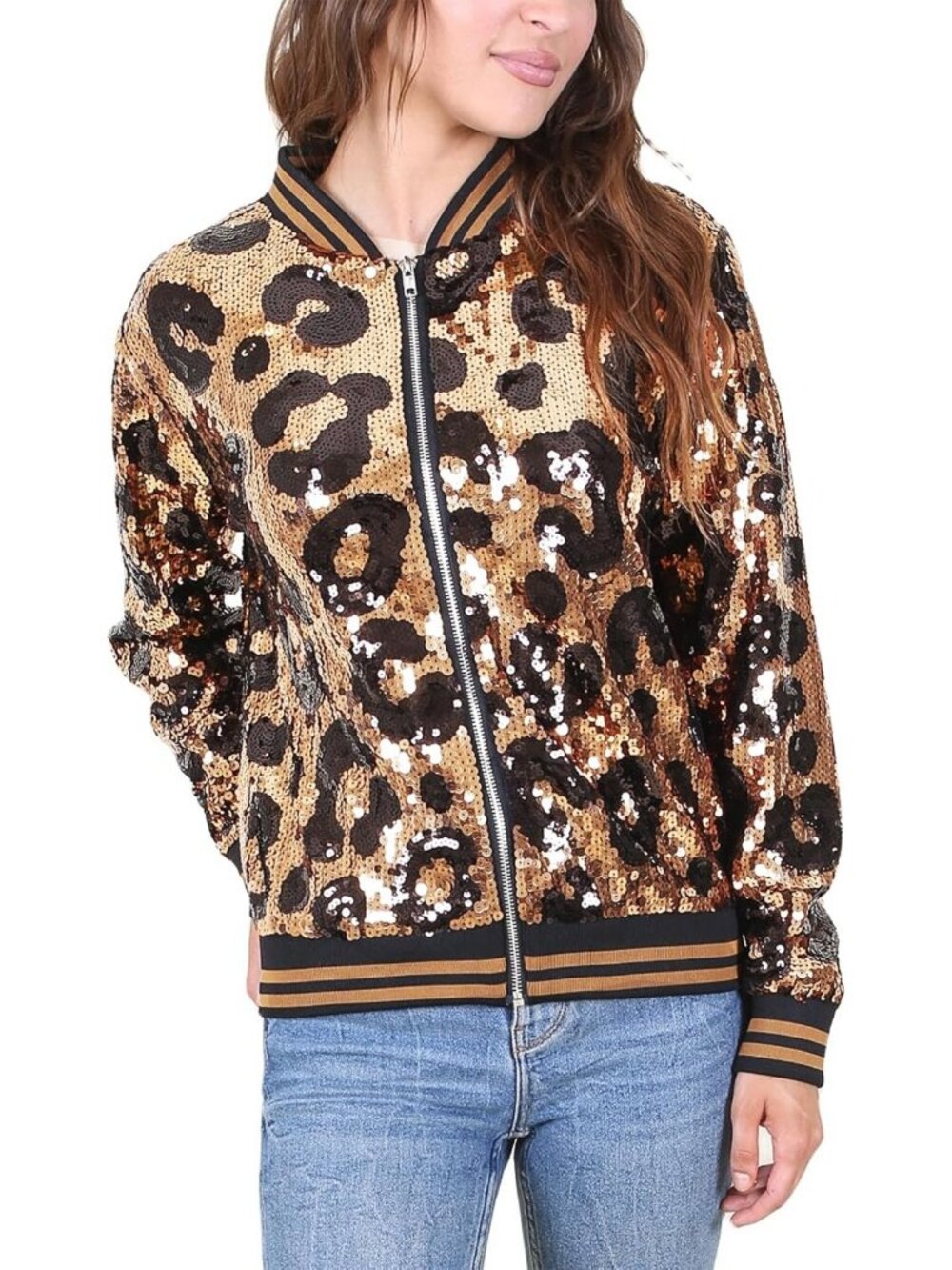 Sequin Bomber Jacket for Women | Stylish Party Coat | Concert Outfit 1989